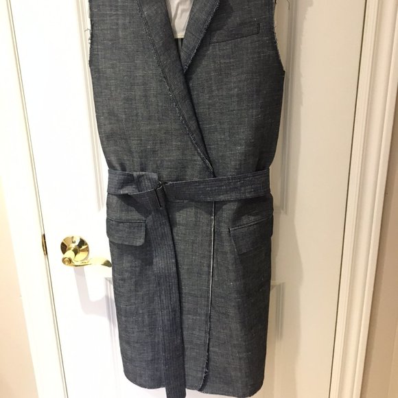 Indigo denim long vest/sleeveless coat by Rag & Bone, Small - Picture 2 of 7